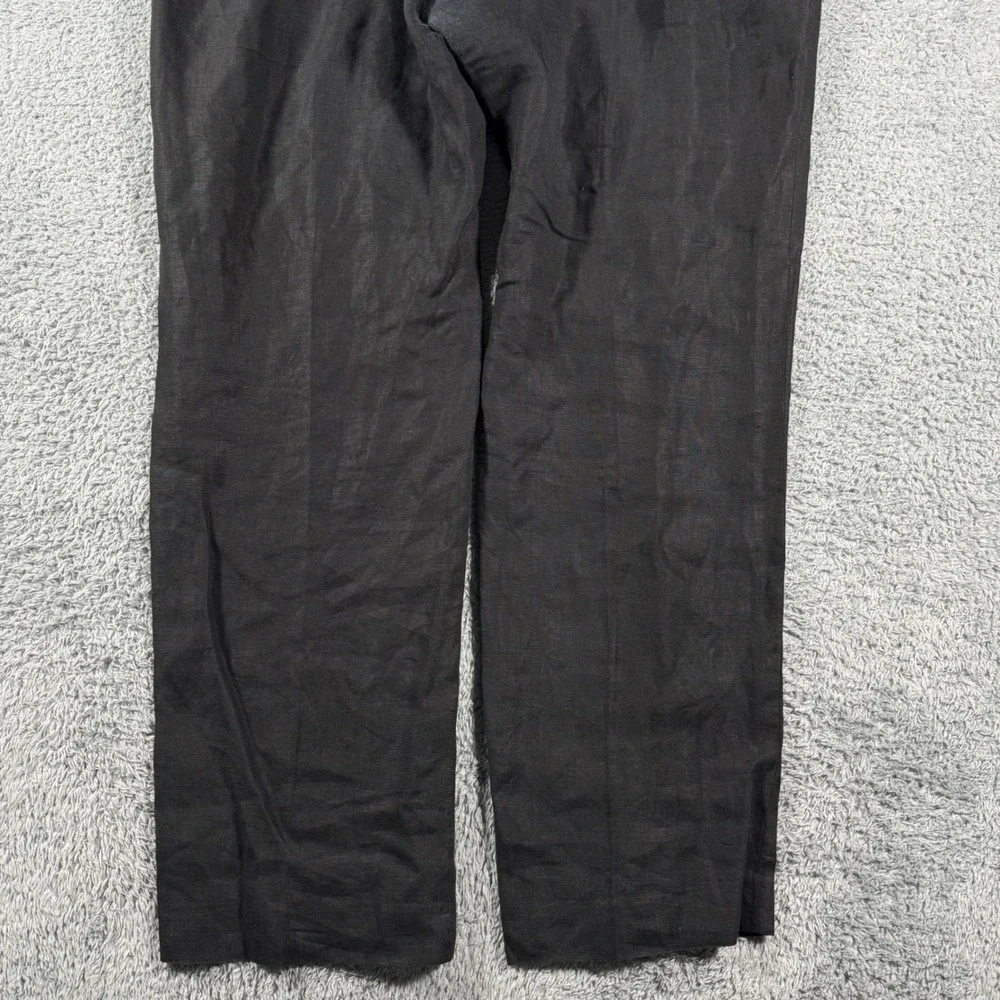 Ralph Lauren Pants Mens 40x32 (40x31) Black 100% Linen Straight Leg Trousers